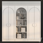 Trueliving 5 Door Fitted Kids White wardrobes Laminated Finish & PU Finish with Drawers 8Ft *2Ft *9Ft -2438.4MM X 609MM X 2743.2MM)